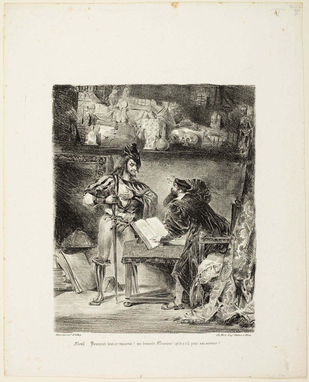 Faustnak megjelenő Mefisztó alkotó: Eugène Delacroix