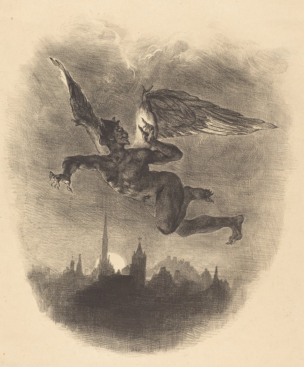 Mefisztó a levegőben alkotó: Eugène Delacroix