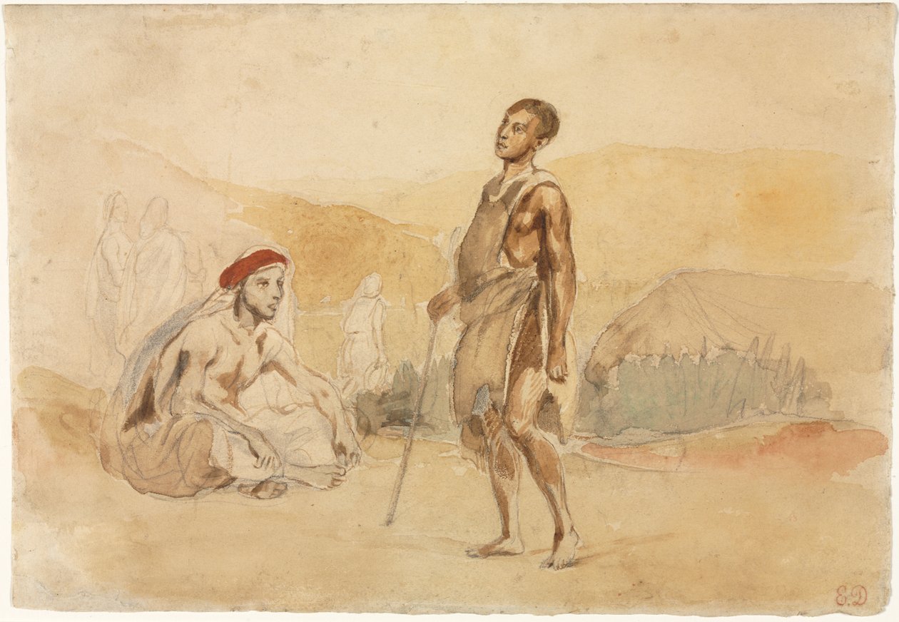 Marokkóiak a vidéken alkotó: Eugène Delacroix