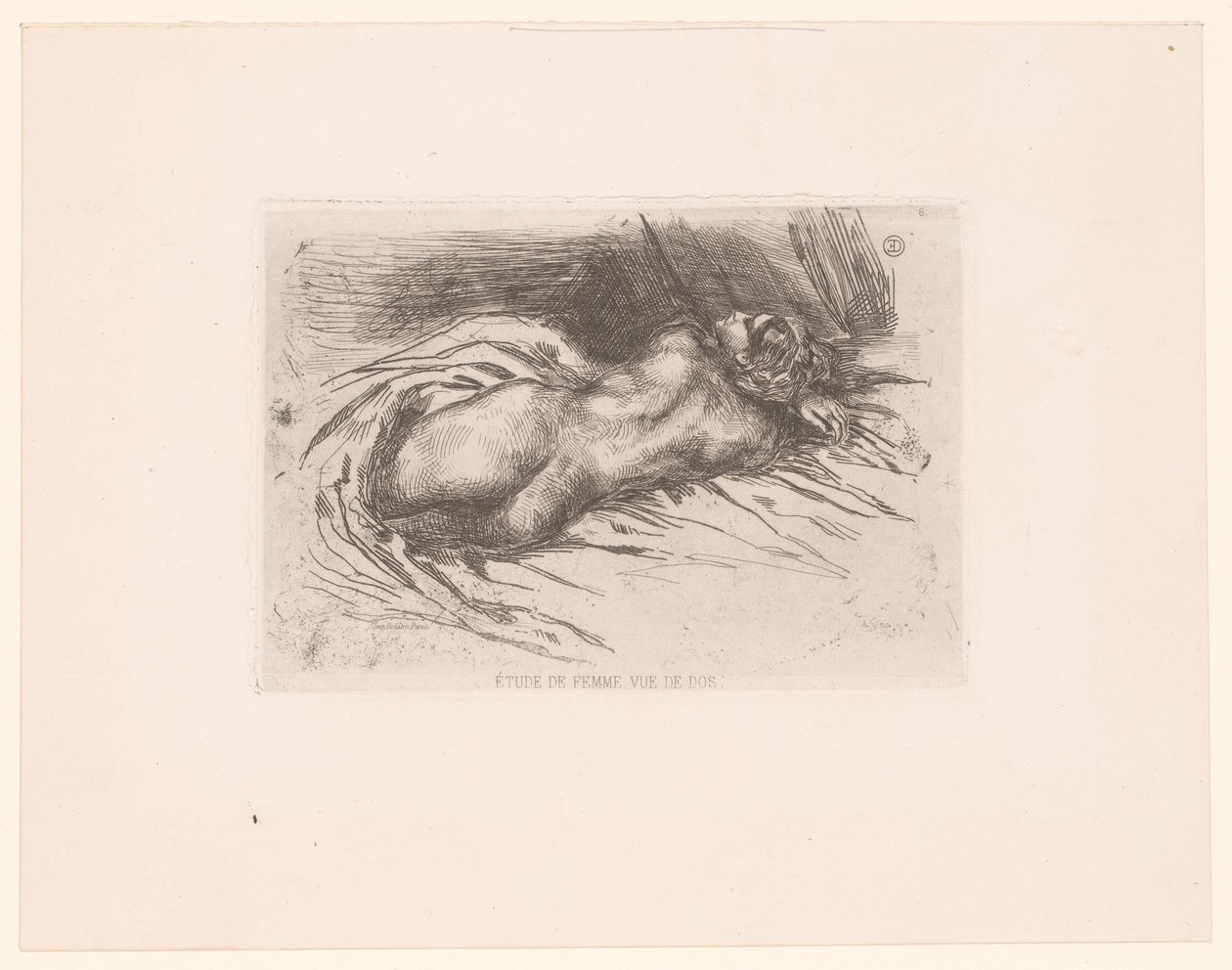 Meztelen nő hátulról nézve Etude de femme, vue de dos (cím a tárgyon) alkotó: Eugène Delacroix