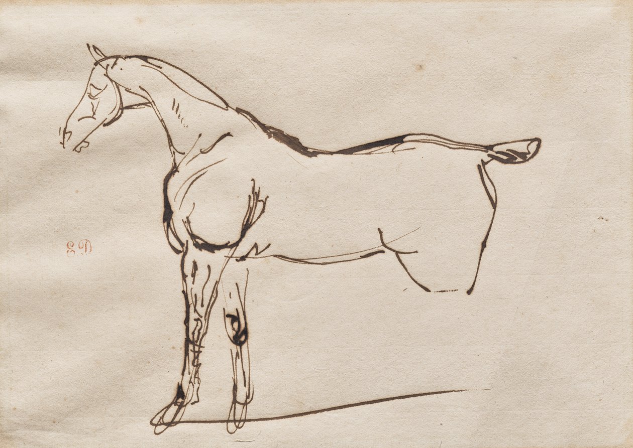 Egy ló tanulmányozása alkotó: Eugène Delacroix
