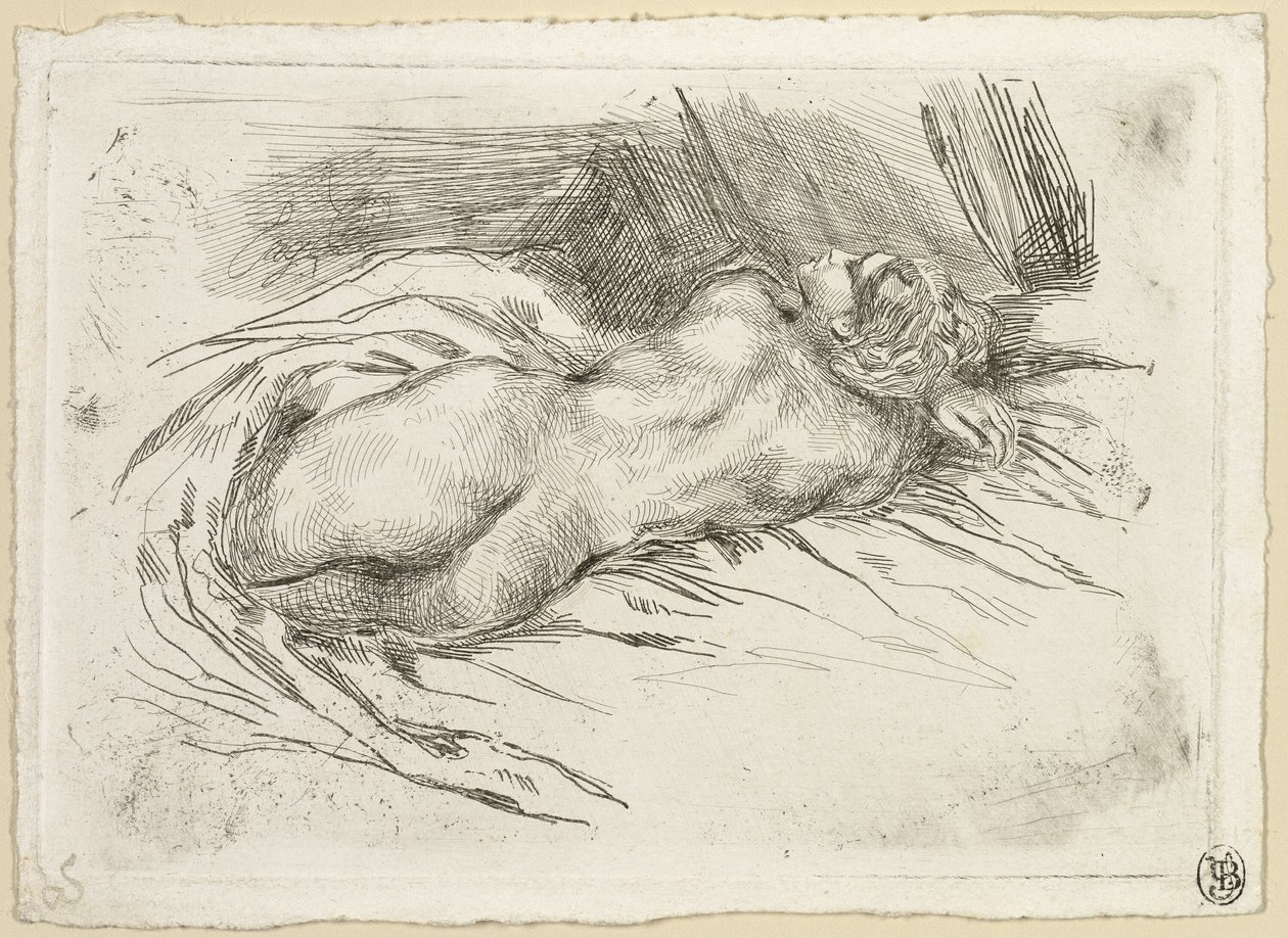 Tanulmány egy nőről hátulról nézve alkotó: Eugène Delacroix