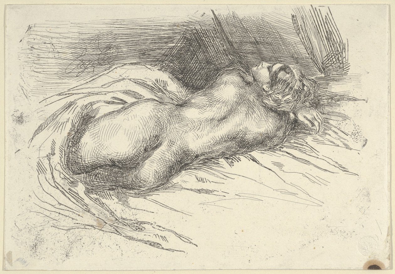 Tanulmány egy nőről hátulról nézve, 1833., 1833. alkotó: Eugène Delacroix