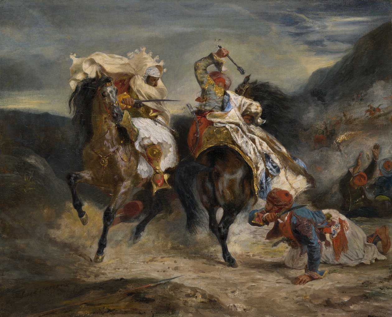 A Giaour és Hassan harca alkotó: Eugène Delacroix