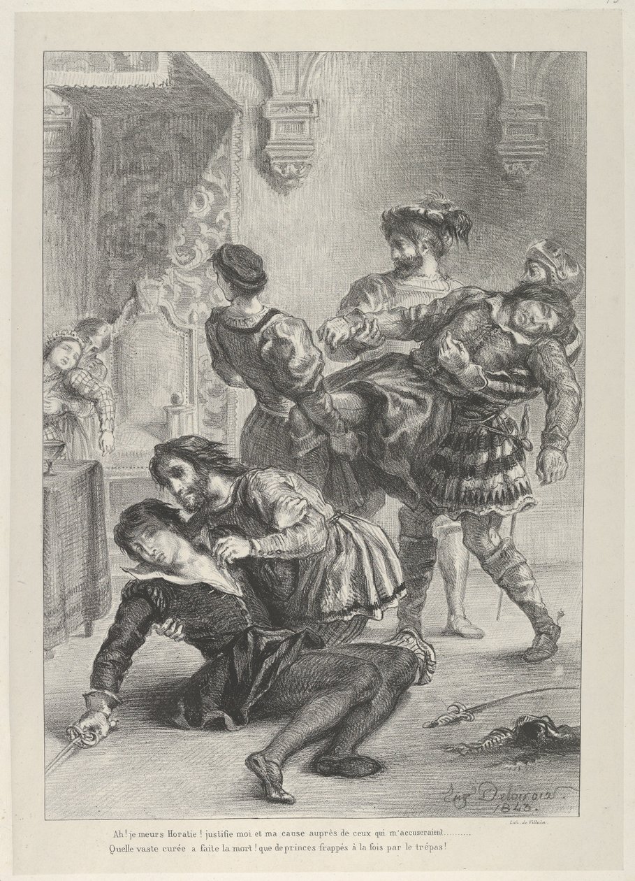 Hamlet halála, 1843., 1843. alkotó: Eugène Delacroix