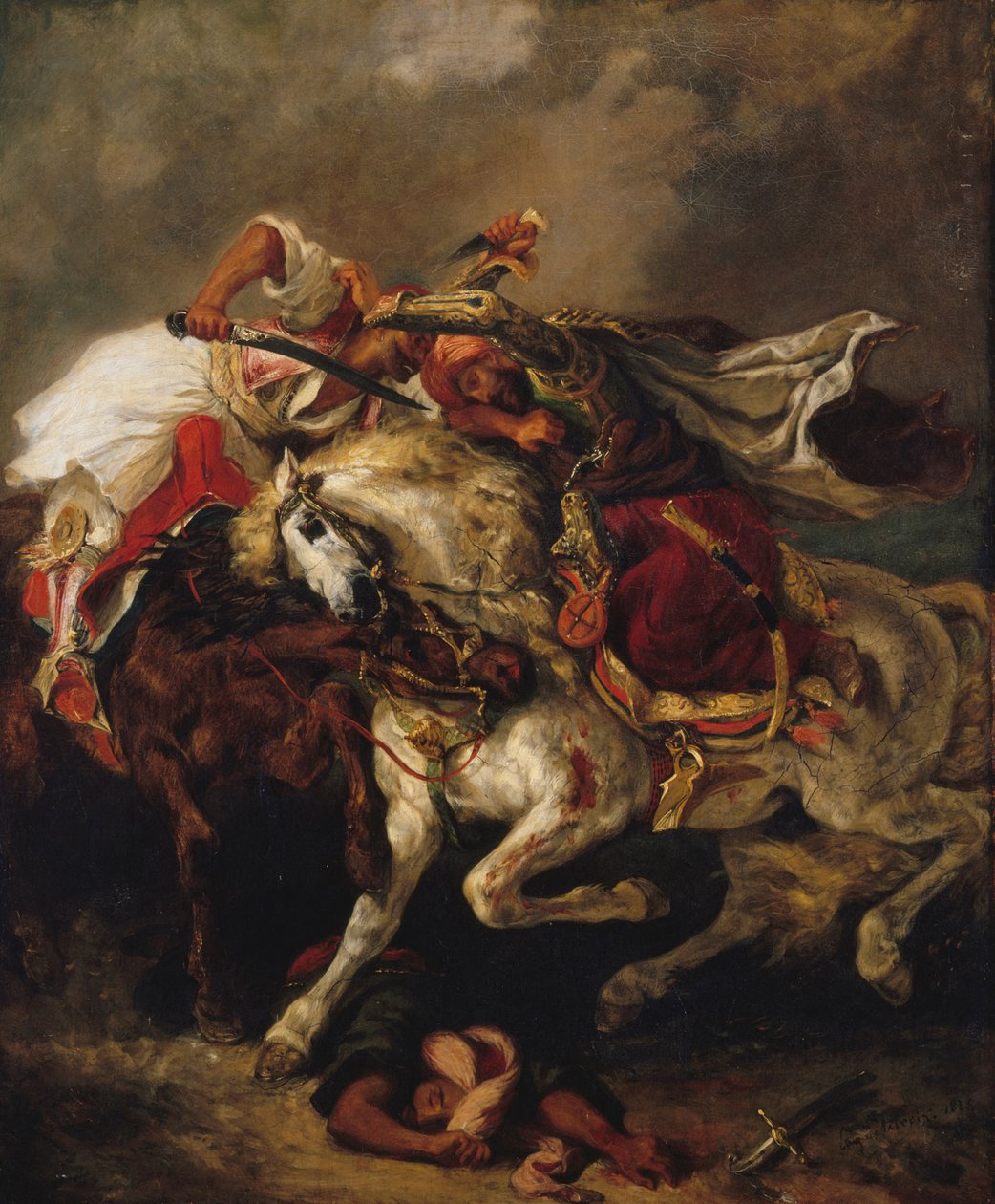 A Giaur és a pasa harca, 1835. alkotó: Eugène Delacroix