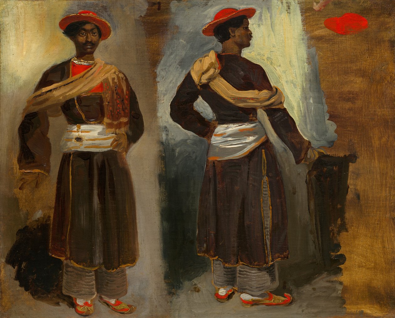 Két tanulmány egy kalkuttai álló indiánról, kb. 18231824. alkotó: Eugène Delacroix