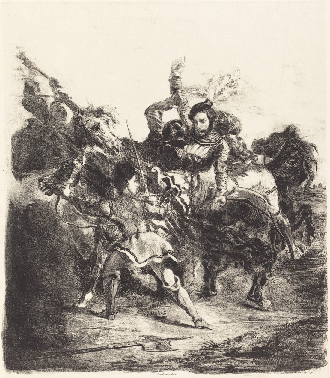 Weislingen Goetz erői megtámadták alkotó: Eugène Delacroix