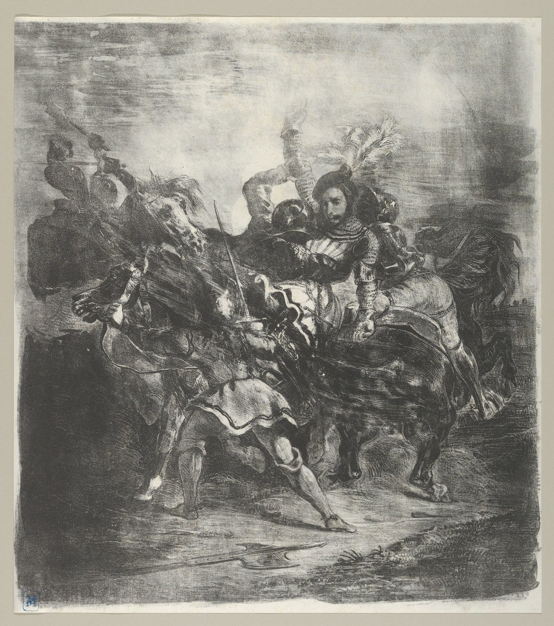 Weislingent megtámadták Goetz emberei, 1836-43., 1836-43. alkotó: Eugène Delacroix