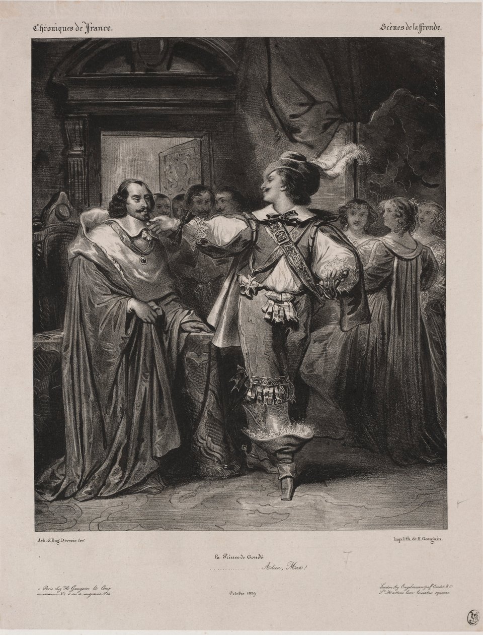 Franciaország krónikái: A Fronde jelenete – Condé hercege, 1829. alkotó: Eugène François Marie Joseph Devéria
