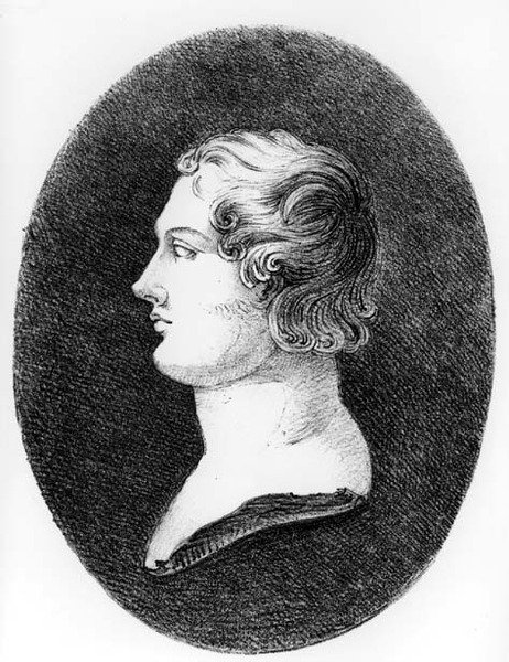 George Gordon, Rochdale 6. bárója, Byron (1788-1824) portréja Lorenzo Bartolini (1777-1850) mellszobráról alkotó: Eugène Fromentin