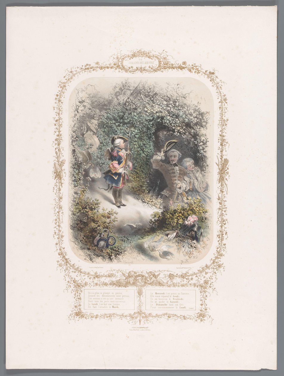 Twee geliefden groeten Cupido Nincs többé örömünk vagy fájdalmunk, ha az eredményeket előre látjuk (...) (cím a tárgyon) Week van de liefde (sorozat címe) Szerelem hét (a sorozat címe a tárgyon) alkotó: Eugène Guérard