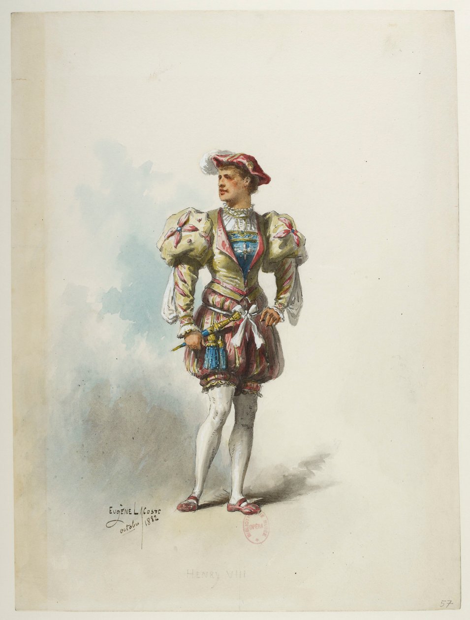 Btv1b84558104 57 - Saint-Saëns - VIII. Henrik - Maquettes de costumes - Lacoste - 57. Costume alkotó: Eugene Lacoste