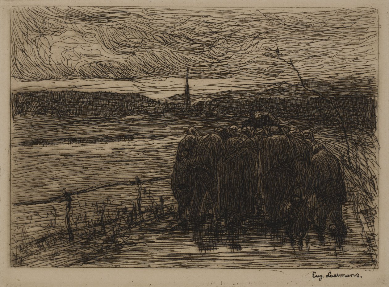 Holland: Farmer temetése alkotó: Eugene Laermans