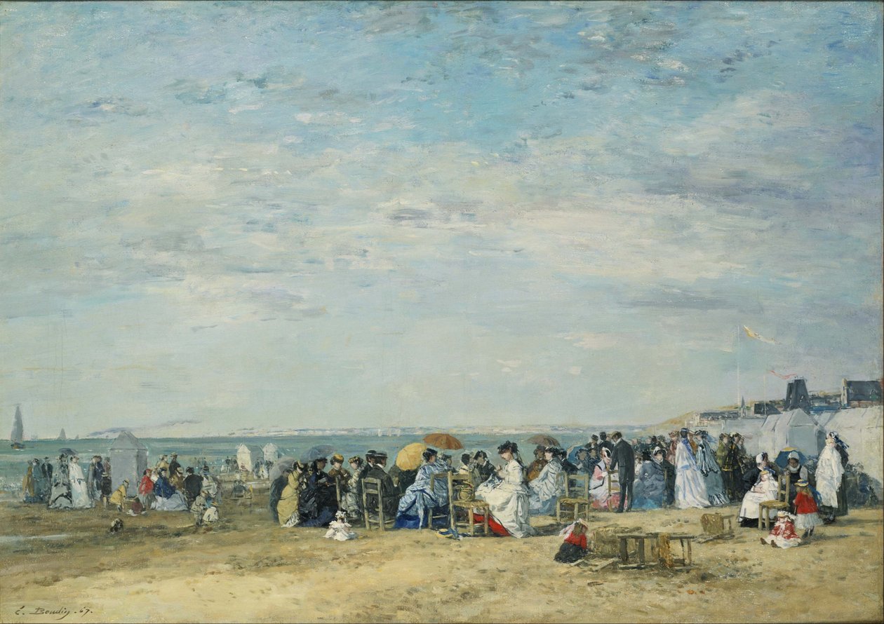 Trouville strandja alkotó: Eugene Louis Boudin