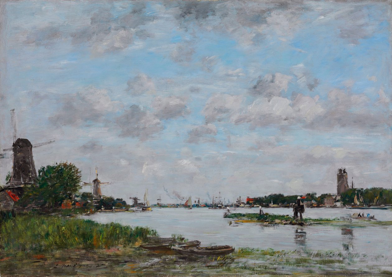 Holland: De Maas bij Dordrecht A Maas Dordrecht mellett alkotó: Eugene Louis Boudin
