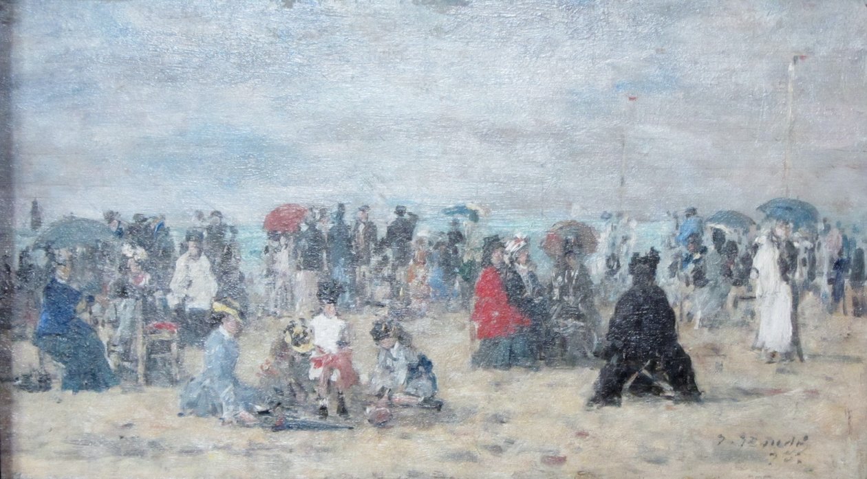 En la playa de Trouville alkotó: Eugene Louis Boudin