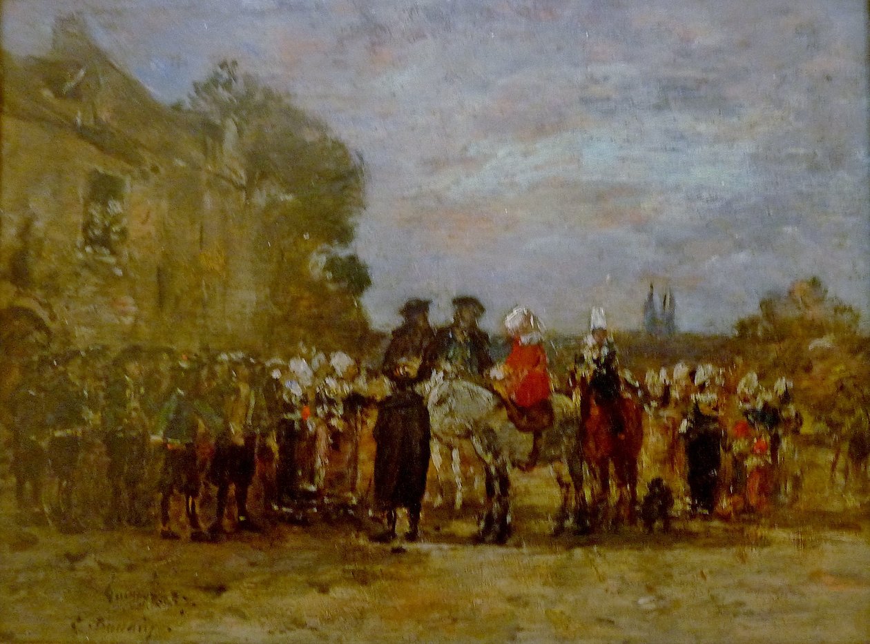 Franciául:  Esküvő Quimperben alkotó: Eugene Louis Boudin