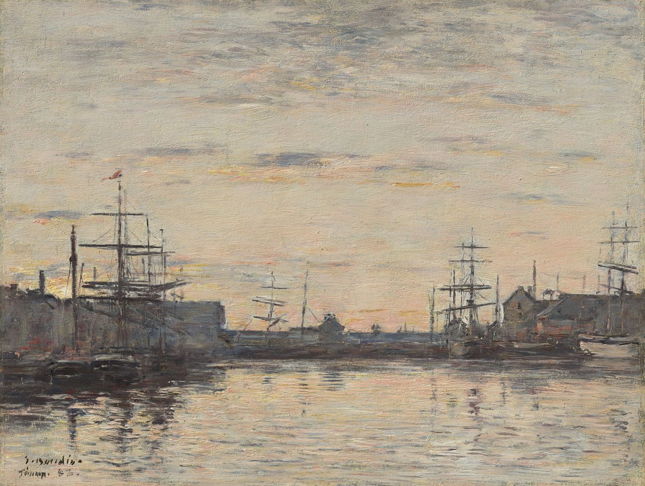 Németül: Fécamp. A kikötőmedence Fécamp: A belső kikötő alkotó: Eugene Louis Boudin