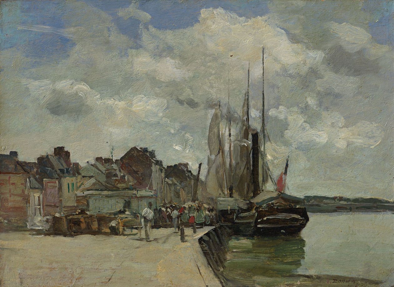 Német: Honfleur. Honfleur kikötő: A kikötő alkotó: Eugene Louis Boudin