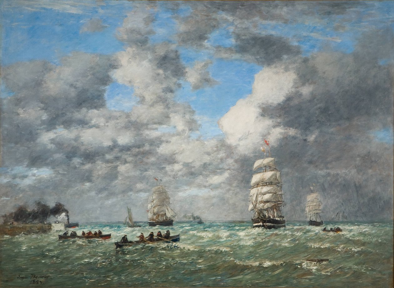 Le Havre kikötőjének elhagyása / hajózás (Le Havre, sortie du port) alkotó: Eugene Louis Boudin