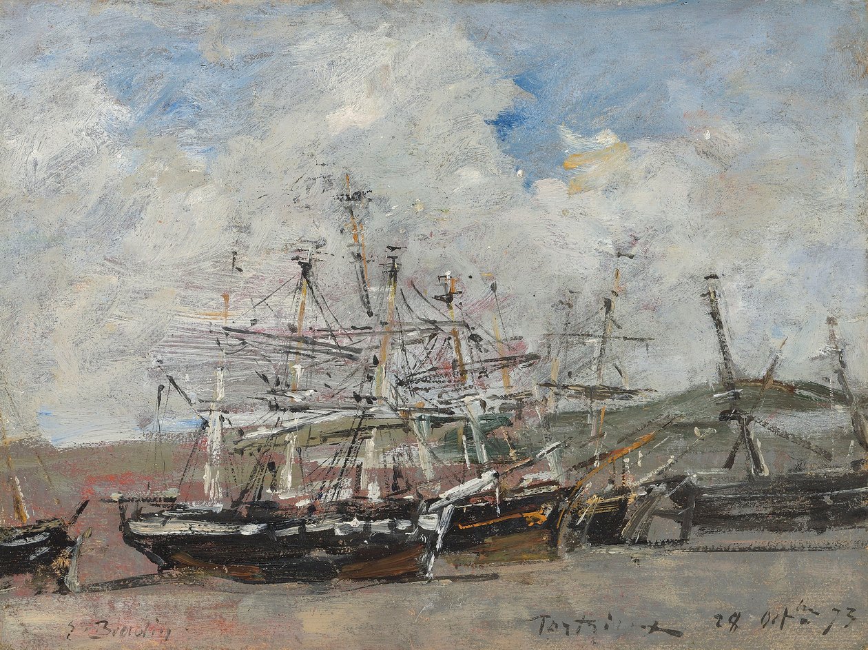 Portrieux. A kikötő apálykor alkotó: Eugene Louis Boudin