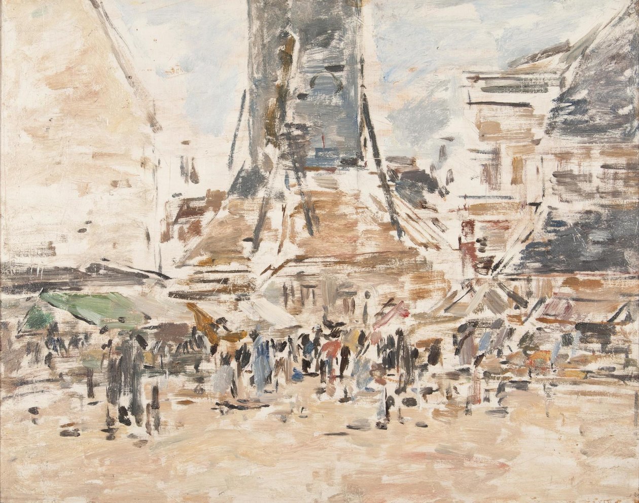 Szent Katalin piac Honfleurben alkotó: Eugene Louis Boudin