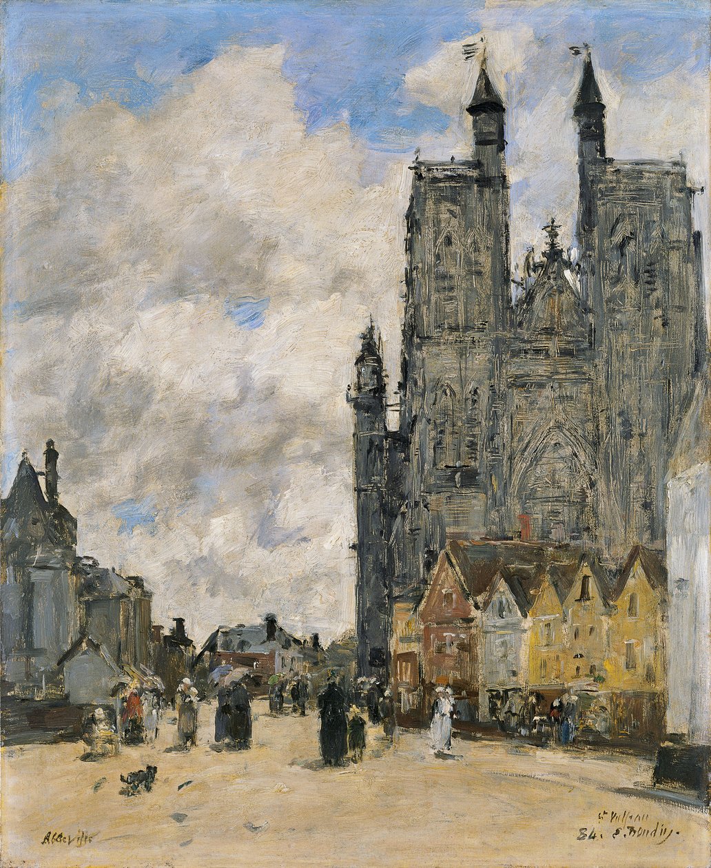 A Szent Vulfran-templom tere Abbeville-ben alkotó: Eugene Louis Boudin