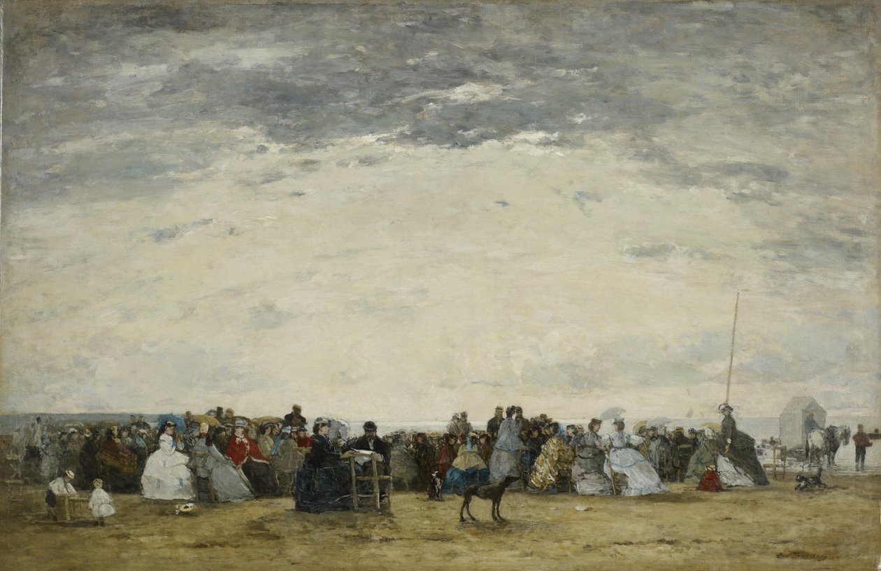Nyaralók a Trouville-i strandon alkotó: Eugene Louis Boudin
