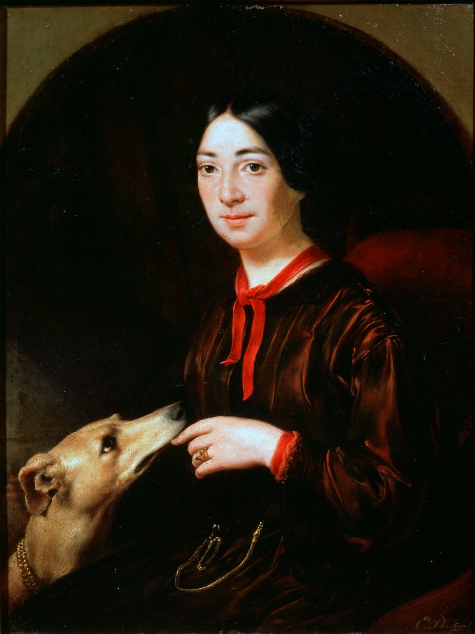 Pauline Viardot énekes és zeneszerző portréja, 1821-1910, c1853 alkotó: Eugéne Pluchart