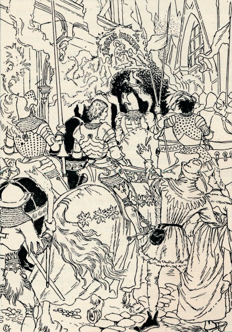 Jeanne DArc, Orleans, 1895 alkotó: Eugene Grasset