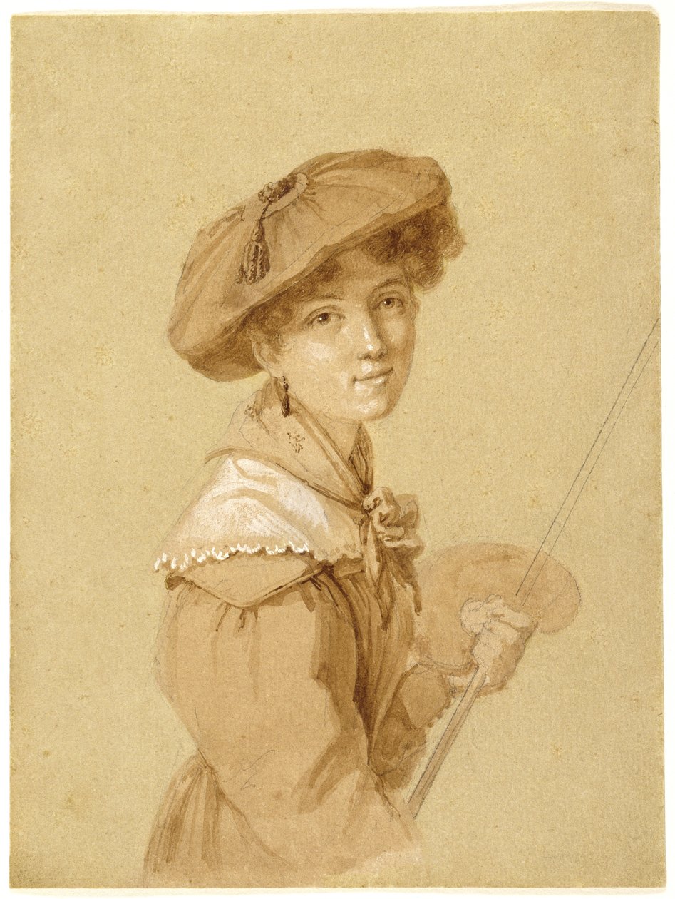 Önarckép, 1820-29 (ceruza, szépia és gouache papíron) alkotó: Eugénie Tripier Lefranc