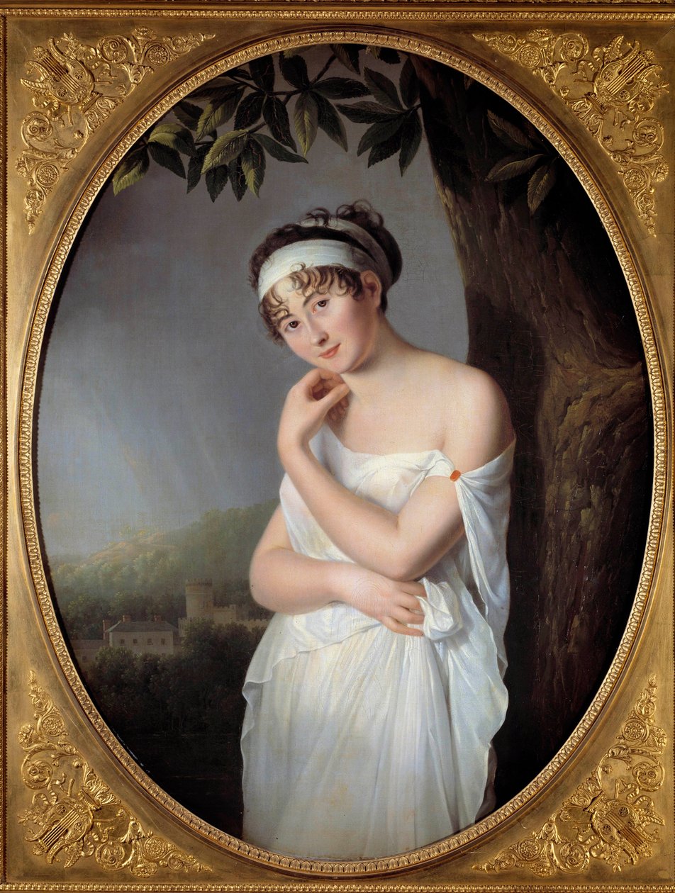 Madame Juliette Recamier (1777-1849) portréja, sz. Jeanne-Francoise Bernard Eulalie Morin (1765-1837) festménye 1799. Mérete 1,15x0,87 m. alkotó: Eulalie Morin