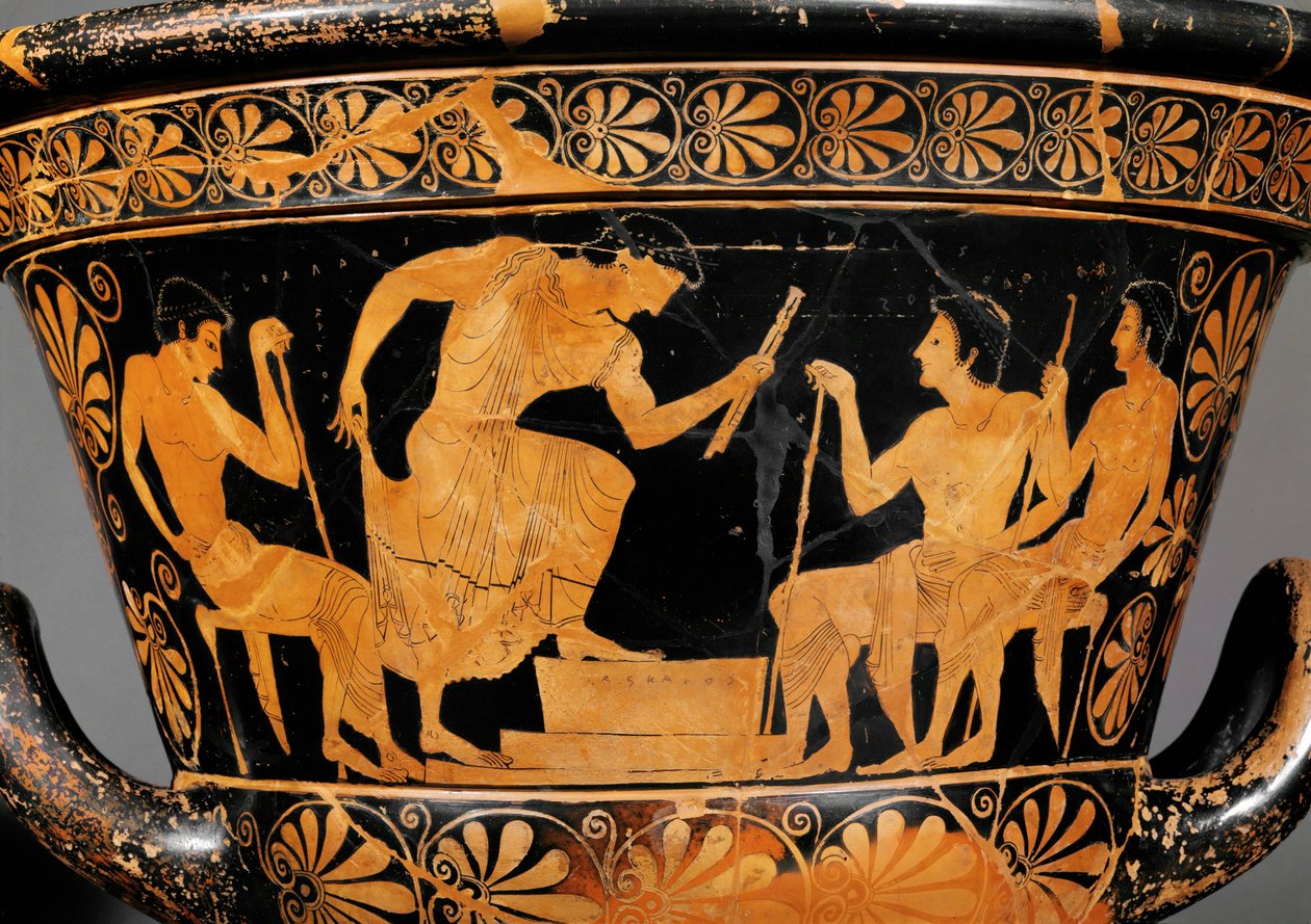 Vörös alakú attikai kráter, az Antaios kráter ... alkotó: Euphronios