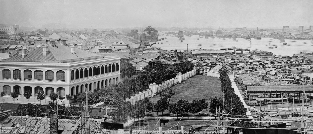 American Concession Grounds és Pearl River, Kanton, 1880 körül alkotó: European Photographer
