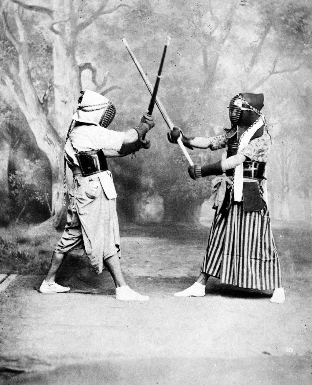 Kendo, vagy japán vívás, 1860-80 körül alkotó: European Photographer