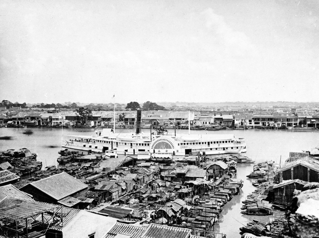 Az Arany-hegy a kantoni leszállóhelyen, 1870 körül alkotó: European Photographer