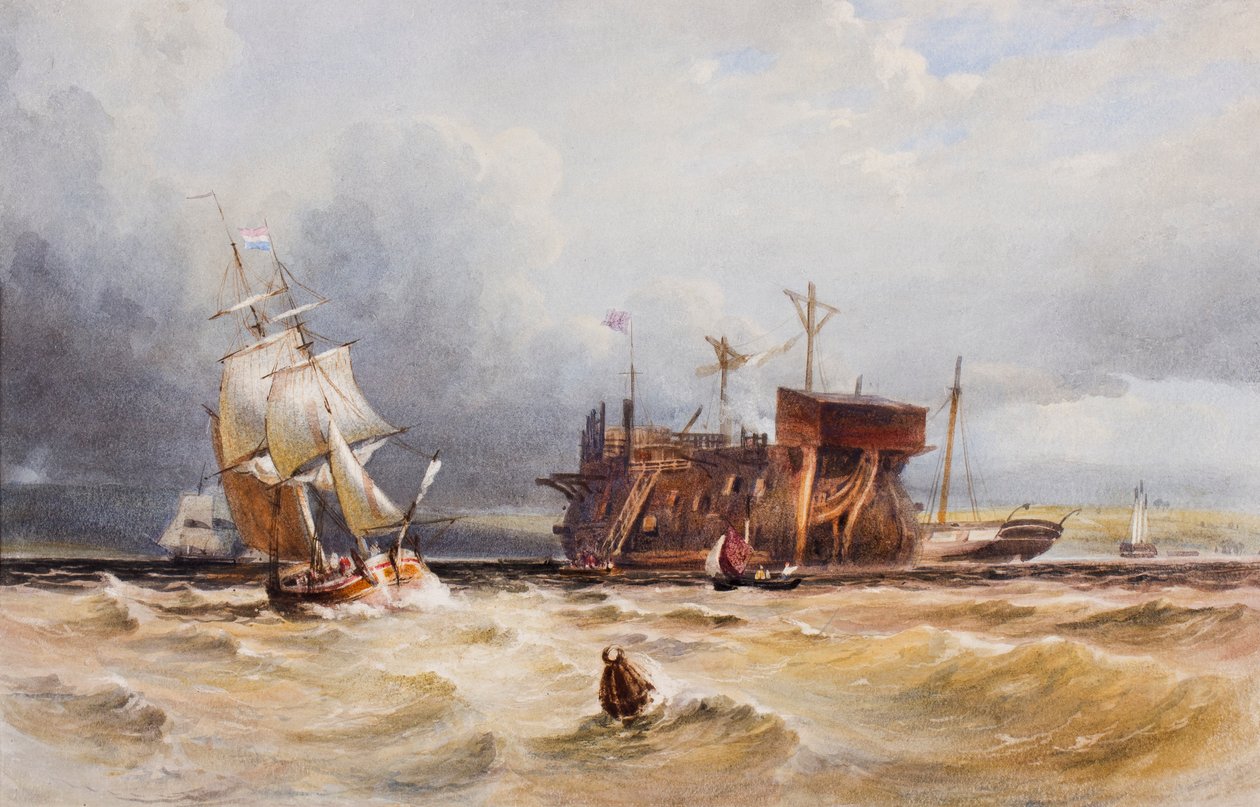 Hullám, 1850 körül (wc és gouache papíron) alkotó: European School