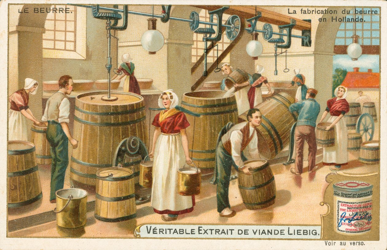 Vaj, Liebig kártya, 20. század eleje (kromo) alkotó: European School