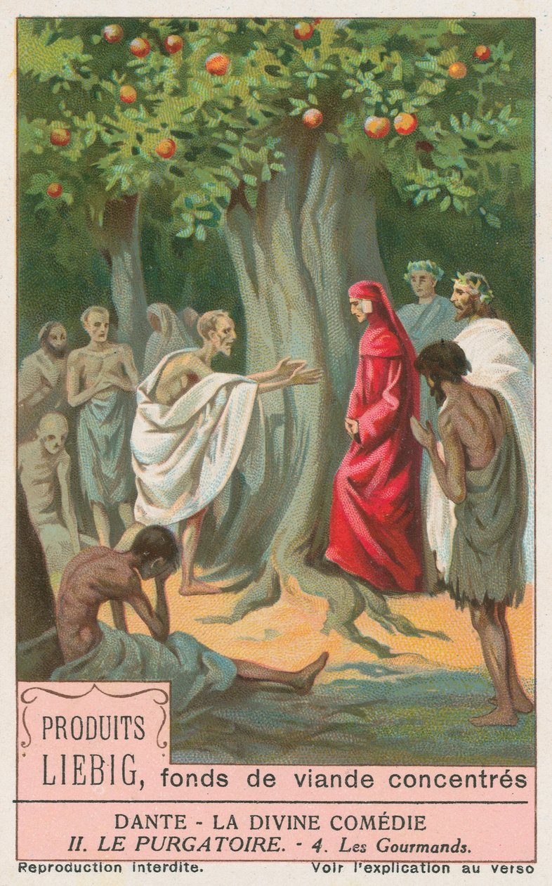 Dante, Az isteni komédia, Liebig-kártya, 20. század eleje (kromo) alkotó: European School