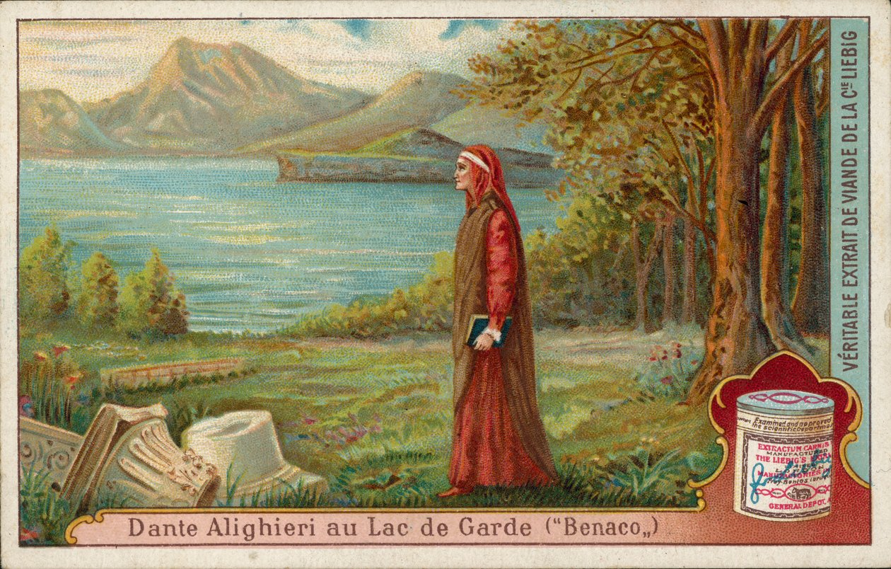 Dante a Garda-tónál (chromolitho) alkotó: European School