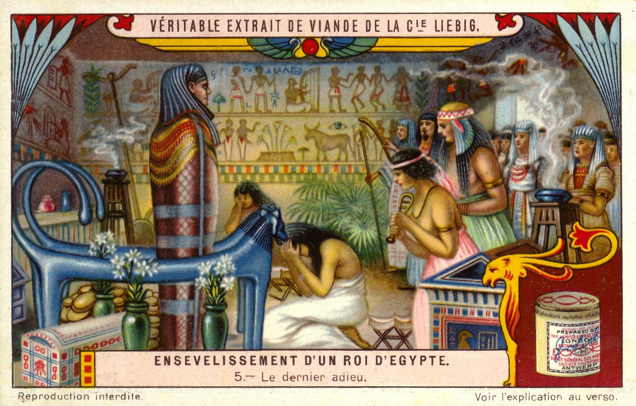 Végső búcsú egy halott egyiptomi fáraó sírjában (kromolito) alkotó: European School