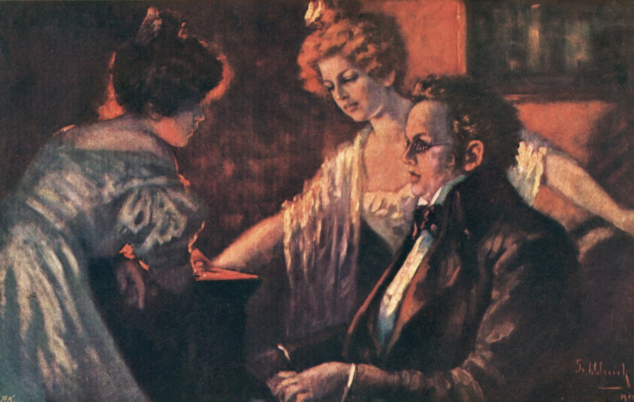 Franz Schubert, osztrák zeneszerző (színes lithó) alkotó: European School