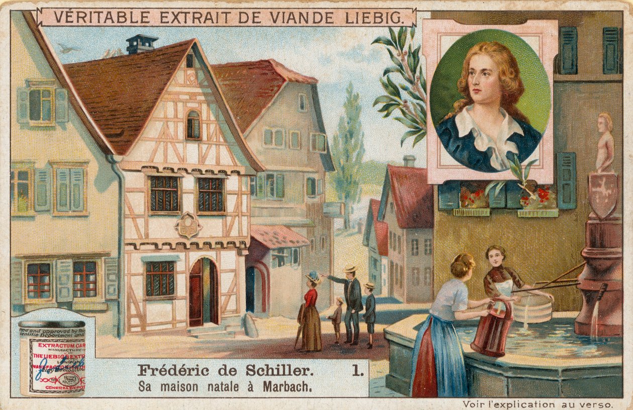 Friedrich Schiller, Liebig kártya, 20. század eleje (kromo) alkotó: European School