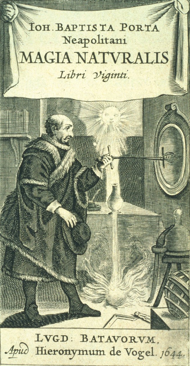 Giovanni Battista della Porta Magiae Naturalis Libri Viginti frontképe, 1644 alkotó: European School