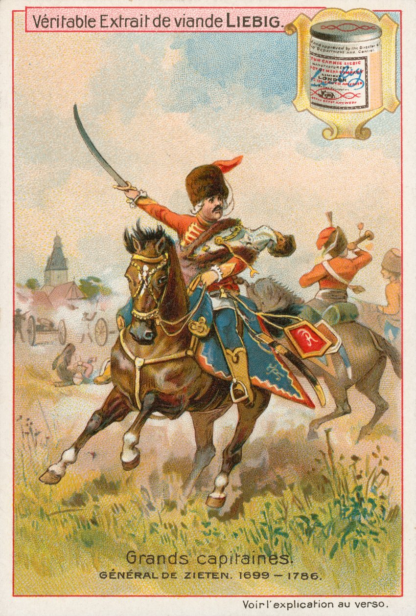 General de Zieten, Liebig kártya, 20. század eleje (kromo) alkotó: European School