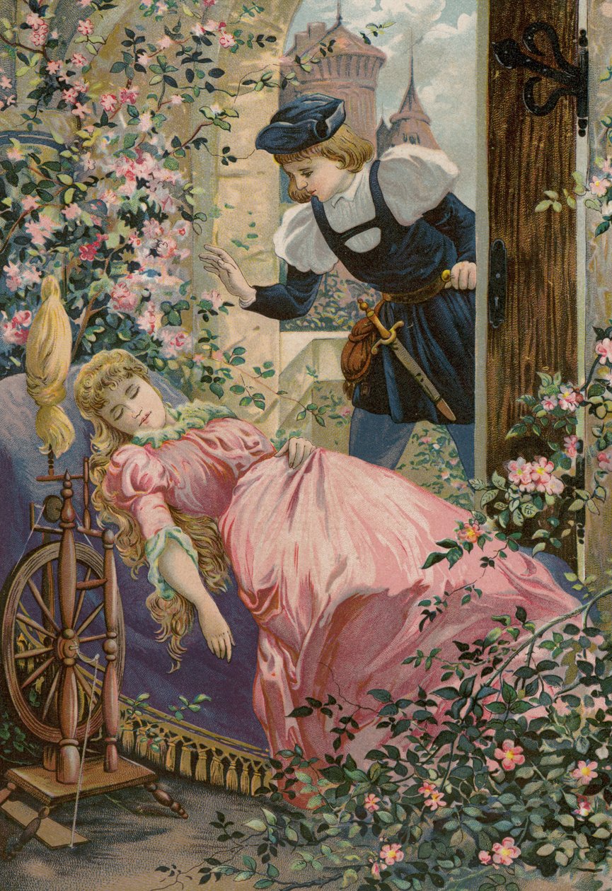 Grimms meséi: Briar Rose (chromolitho) alkotó: European School