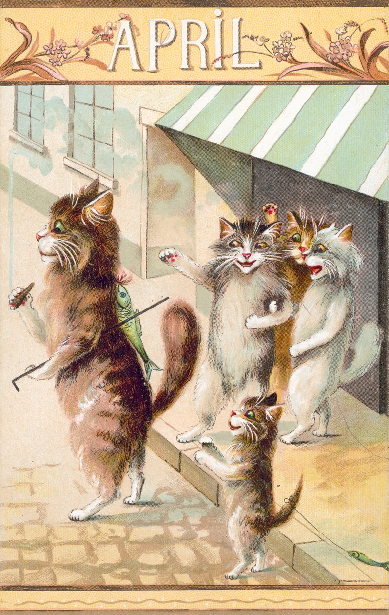 Humoros macskás képeslap (színes litográfia) alkotó: European School