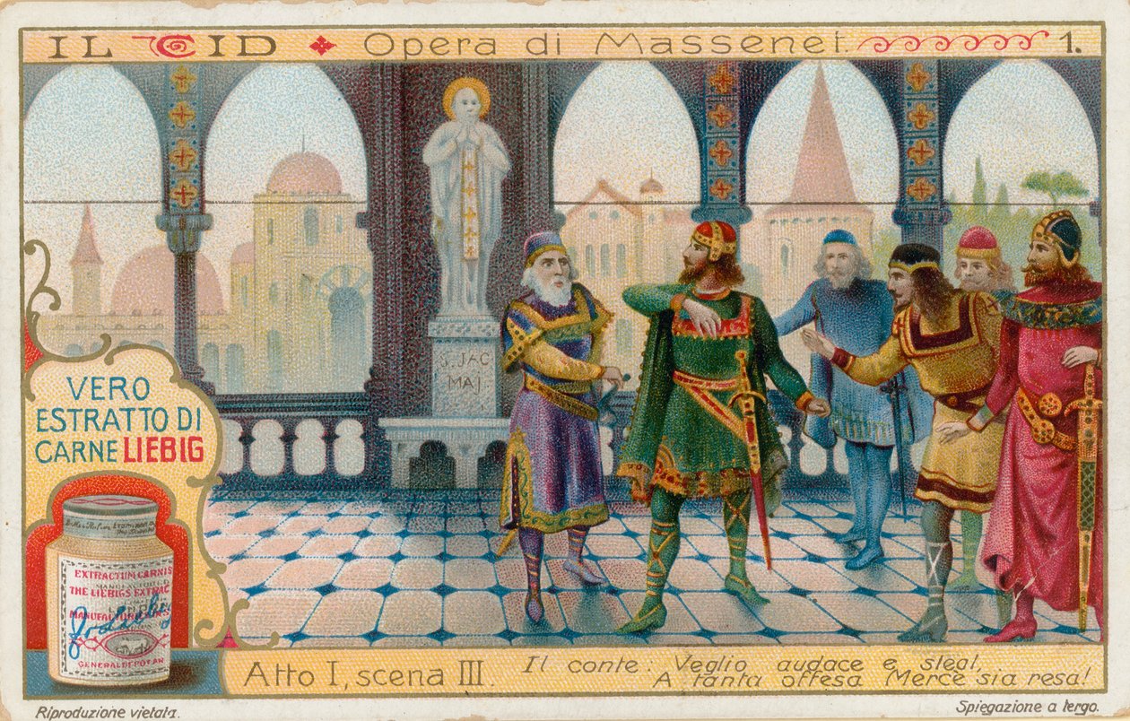 Le Cid Massenet-től, Liebig-kártya, 20. század eleje (kromo) alkotó: European School