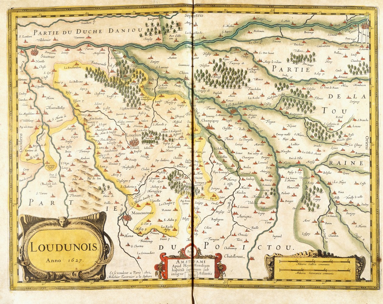 Loudunois térképe 1627-ben, 1631-ben alkotó: European School